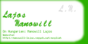 lajos manowill business card